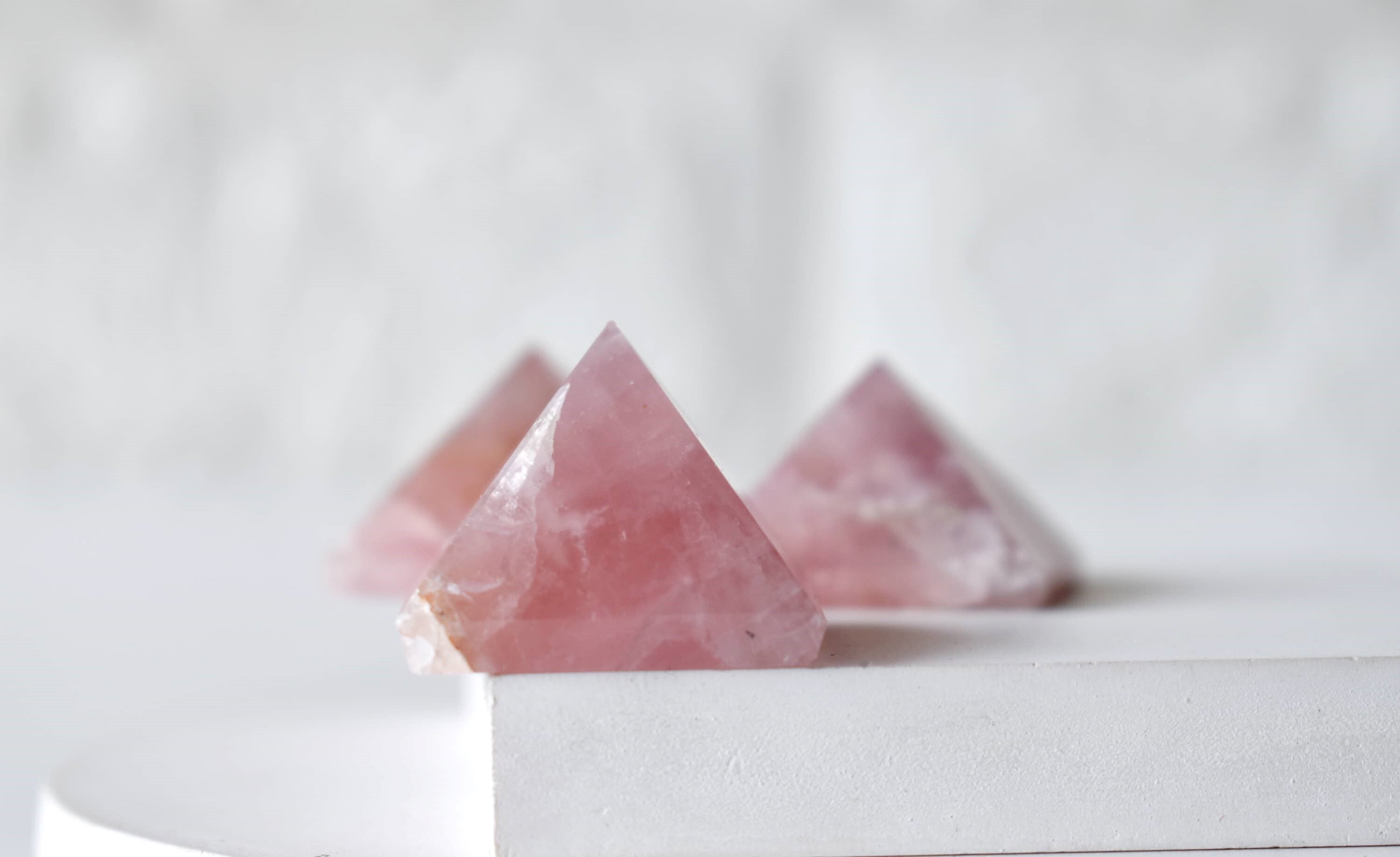Rose Quartz Crystal Pyramids - 1 Inch (20-30mm), Polished Pink Stone | Pyramid Shape For Energy And Focus