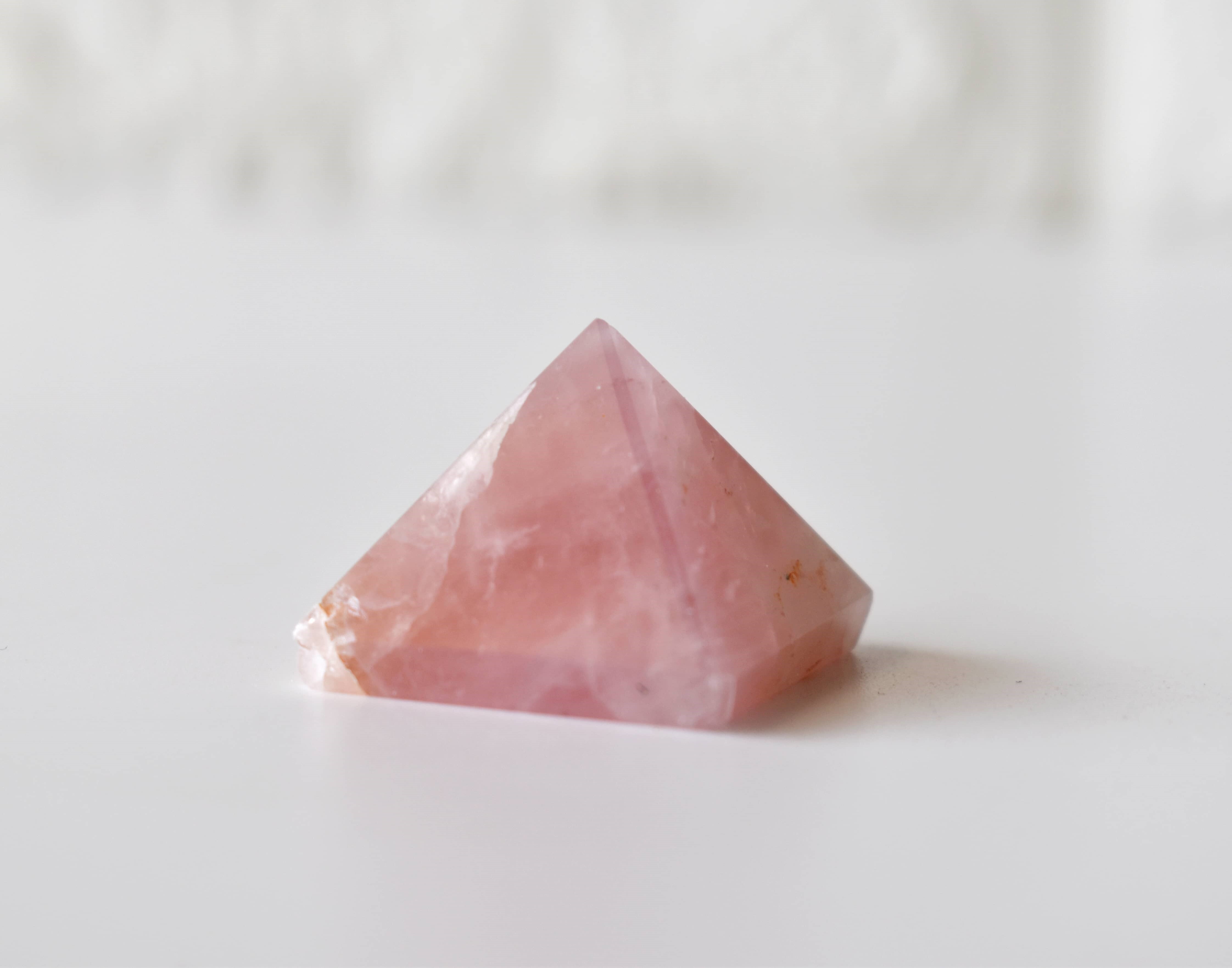 Rose Quartz Crystal Pyramids - 1 Inch (20-30mm), Polished Pink Stone | Pyramid Shape For Energy And Focus