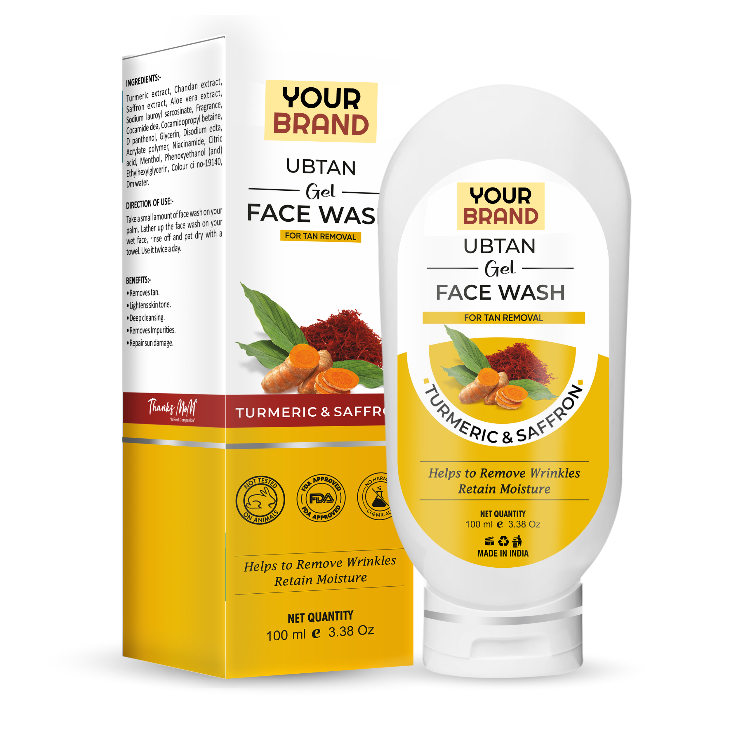 Ubtan Gel Facewash - Ingredients: Herbal