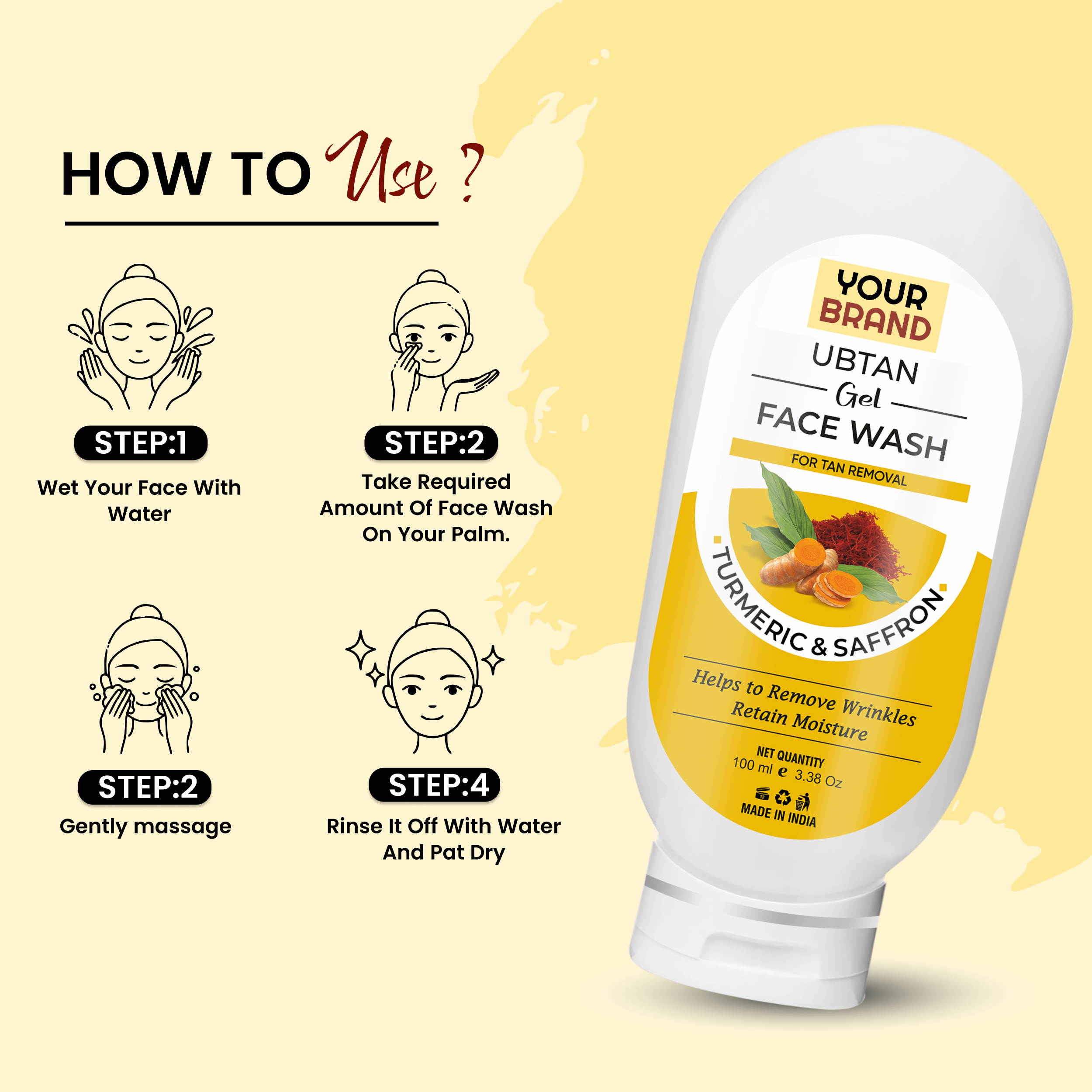 Ubtan Gel Facewash - Ingredients: Herbal