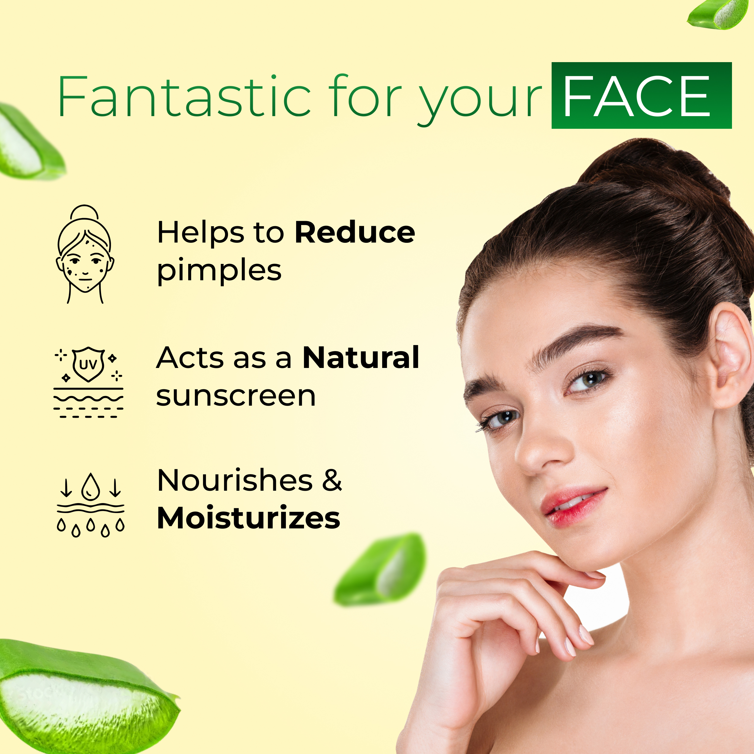 Aloe Vera Gel - Herbal Extract Formula, Daily Moisturizer For All Ages - Instant Glow, Skin Brightening, Soothes Irritation