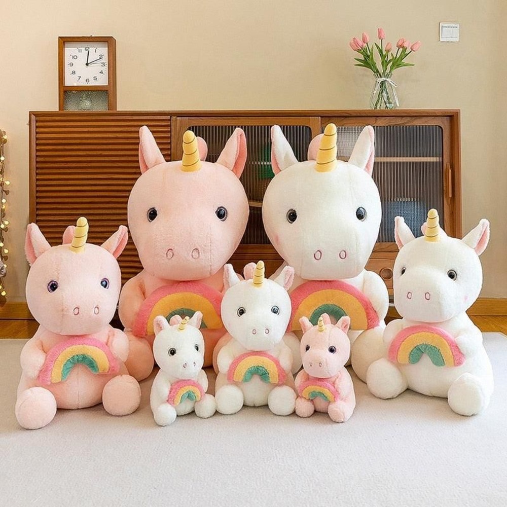 Unicorn Soft Toy - 50cm Large, Hairy Rainbow Design | Soft Fur Fabric, Flexible Stuffed With Imported Polyester Fiber, Suitable For All Ages