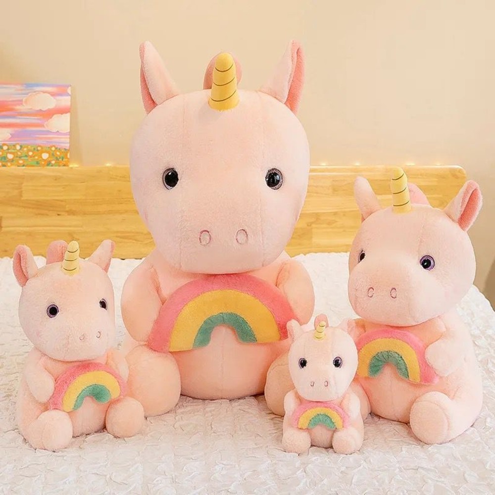 Unicorn Soft Toy - 50cm Large, Hairy Rainbow Design | Soft Fur Fabric, Flexible Stuffed With Imported Polyester Fiber, Suitable For All Ages