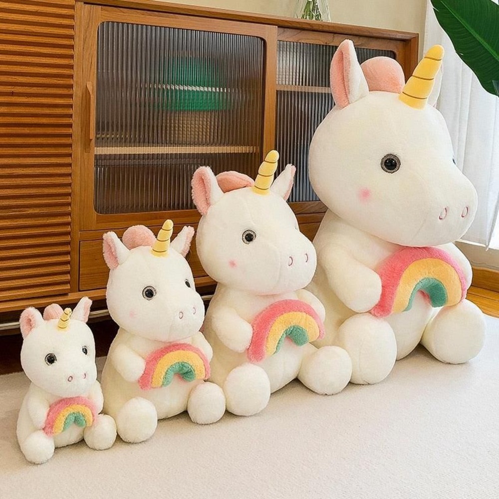 Unicorn Soft Toy - 50cm Large, Hairy Rainbow Design | Soft Fur Fabric, Flexible Stuffed With Imported Polyester Fiber, Suitable For All Ages
