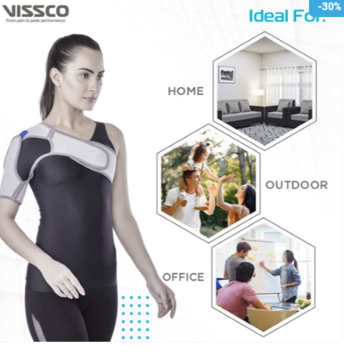 Shoulder Support - 45x1.1x27 Cm | Adjustable Strap For Maximum Comfort, Loop Elastic Technology For Perfect Fit, Prevents Shoulder Dislocation