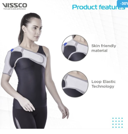 Shoulder Support - 45x1.1x27 Cm | Adjustable Strap For Maximum Comfort, Loop Elastic Technology For Perfect Fit, Prevents Shoulder Dislocation
