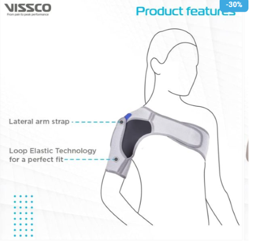Shoulder Support - 45x1.1x27 Cm | Adjustable Strap For Maximum Comfort, Loop Elastic Technology For Perfect Fit, Prevents Shoulder Dislocation