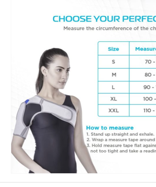 Shoulder Support - 45x1.1x27 Cm | Adjustable Strap For Maximum Comfort, Loop Elastic Technology For Perfect Fit, Prevents Shoulder Dislocation