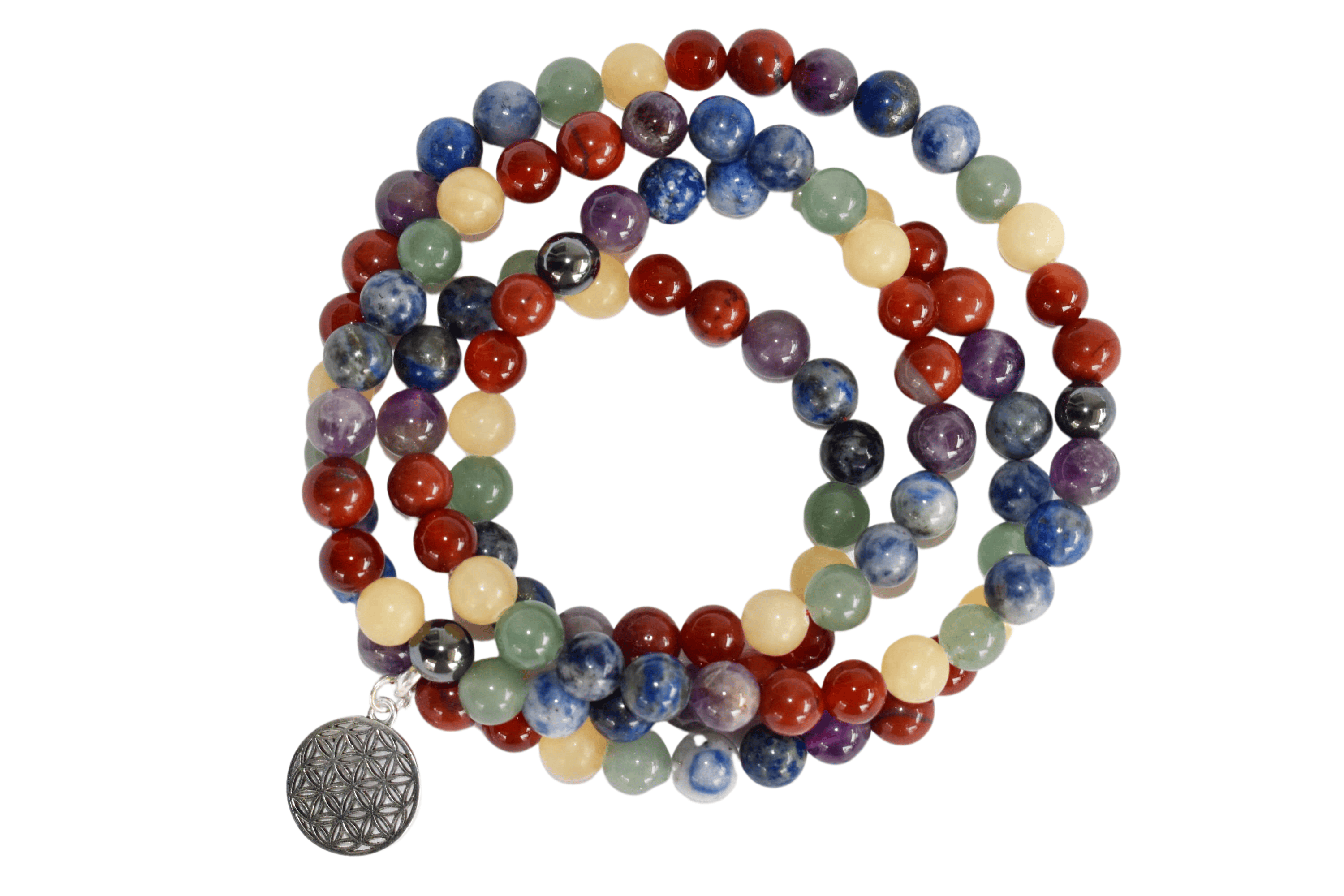 7 Chakra 108 Prayer Beads Mala Bracelet 108 Prayer Beads Necklace - Color: Multicolor