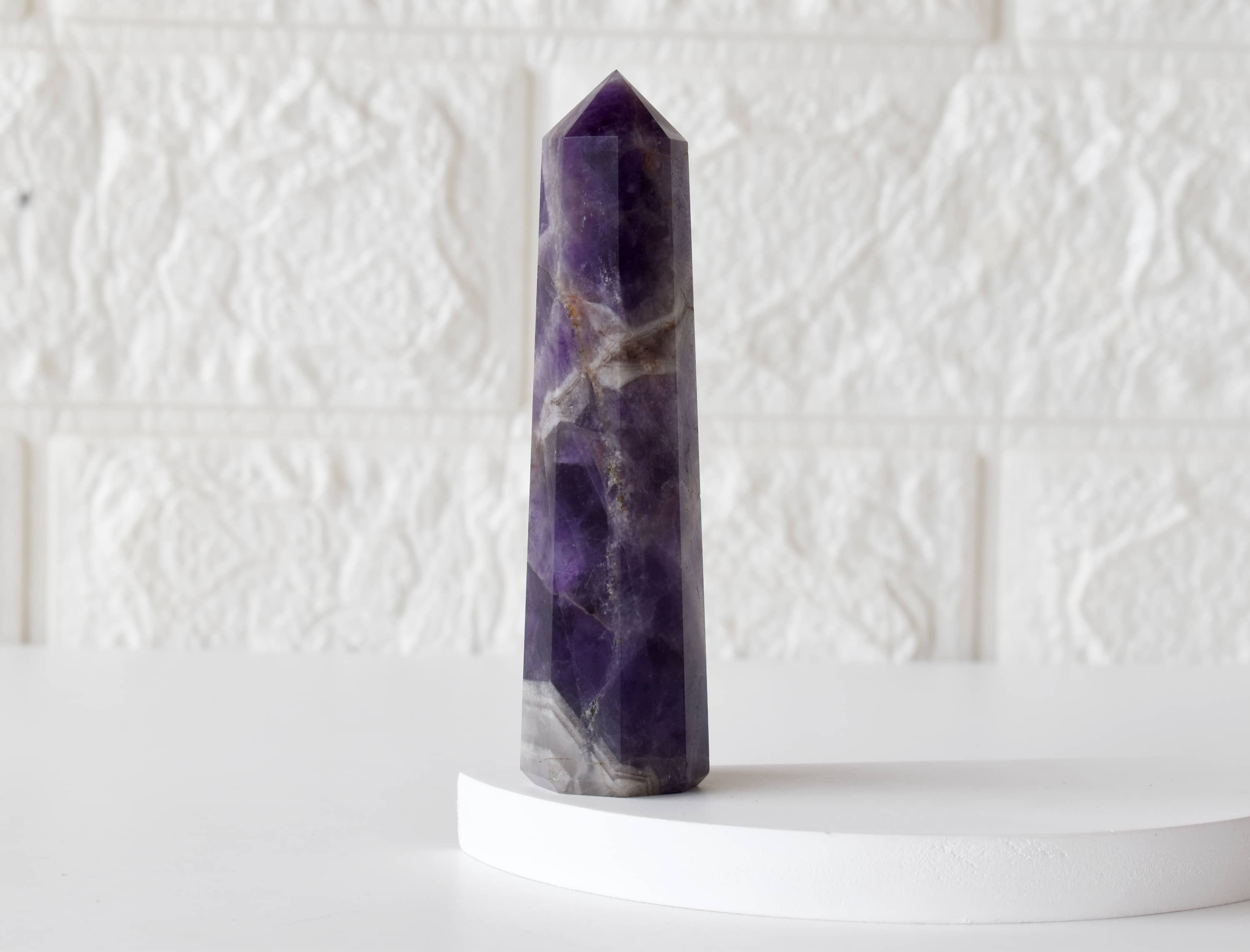 Purple Crystal Amethyst Obelisk Point Tower