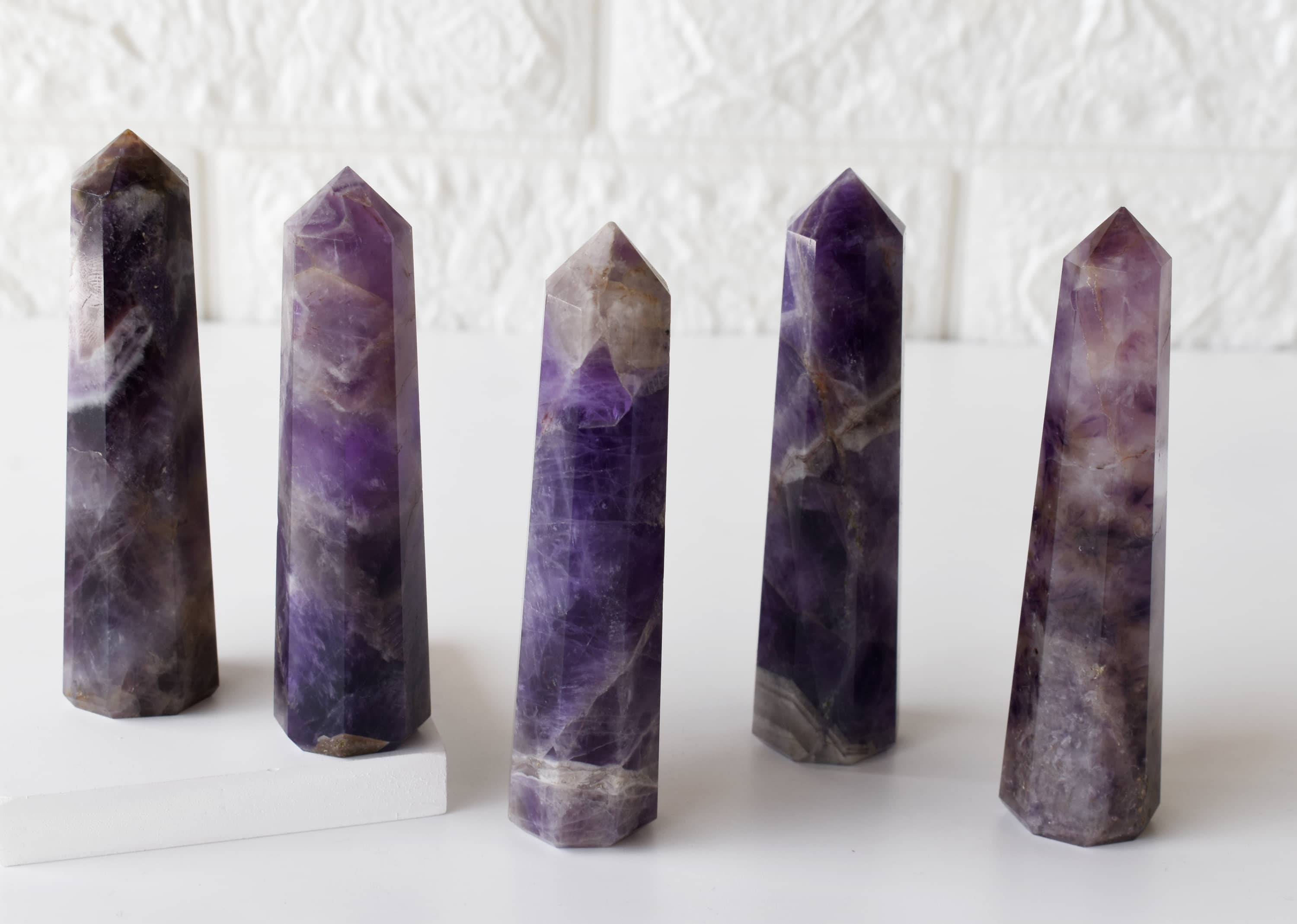 Purple Crystal Amethyst Obelisk Point Tower
