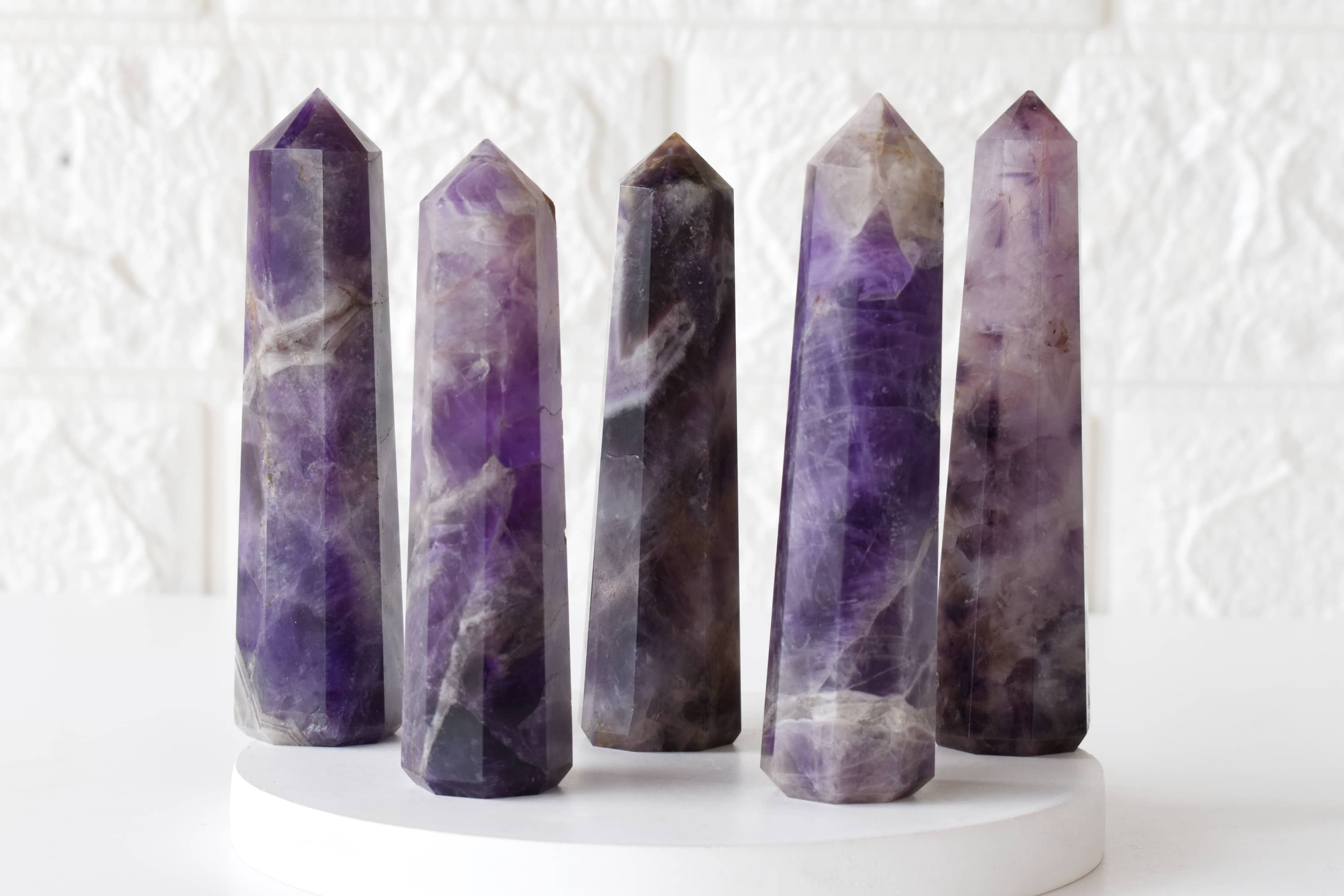 Purple Crystal Amethyst Obelisk Point Tower
