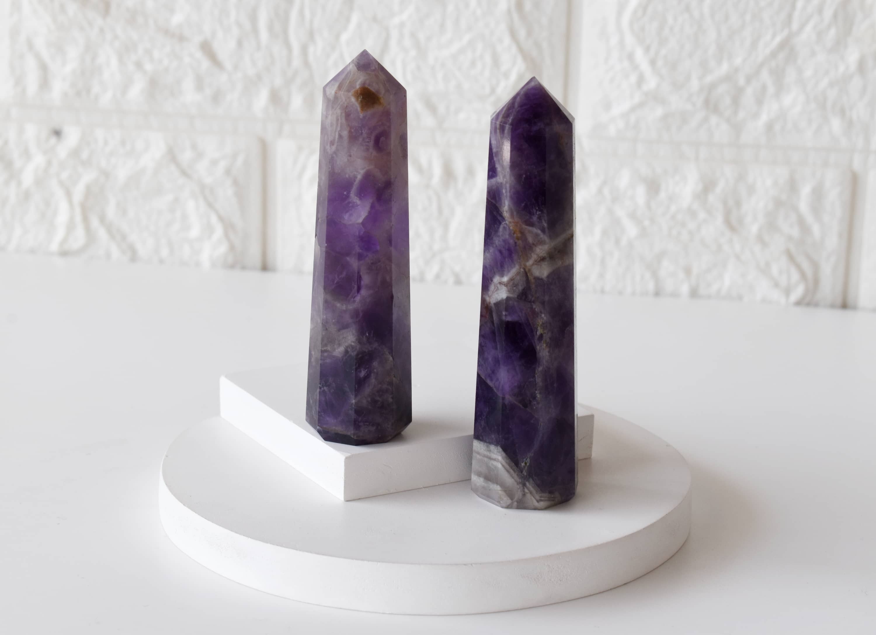 Purple Crystal Amethyst Obelisk Point Tower