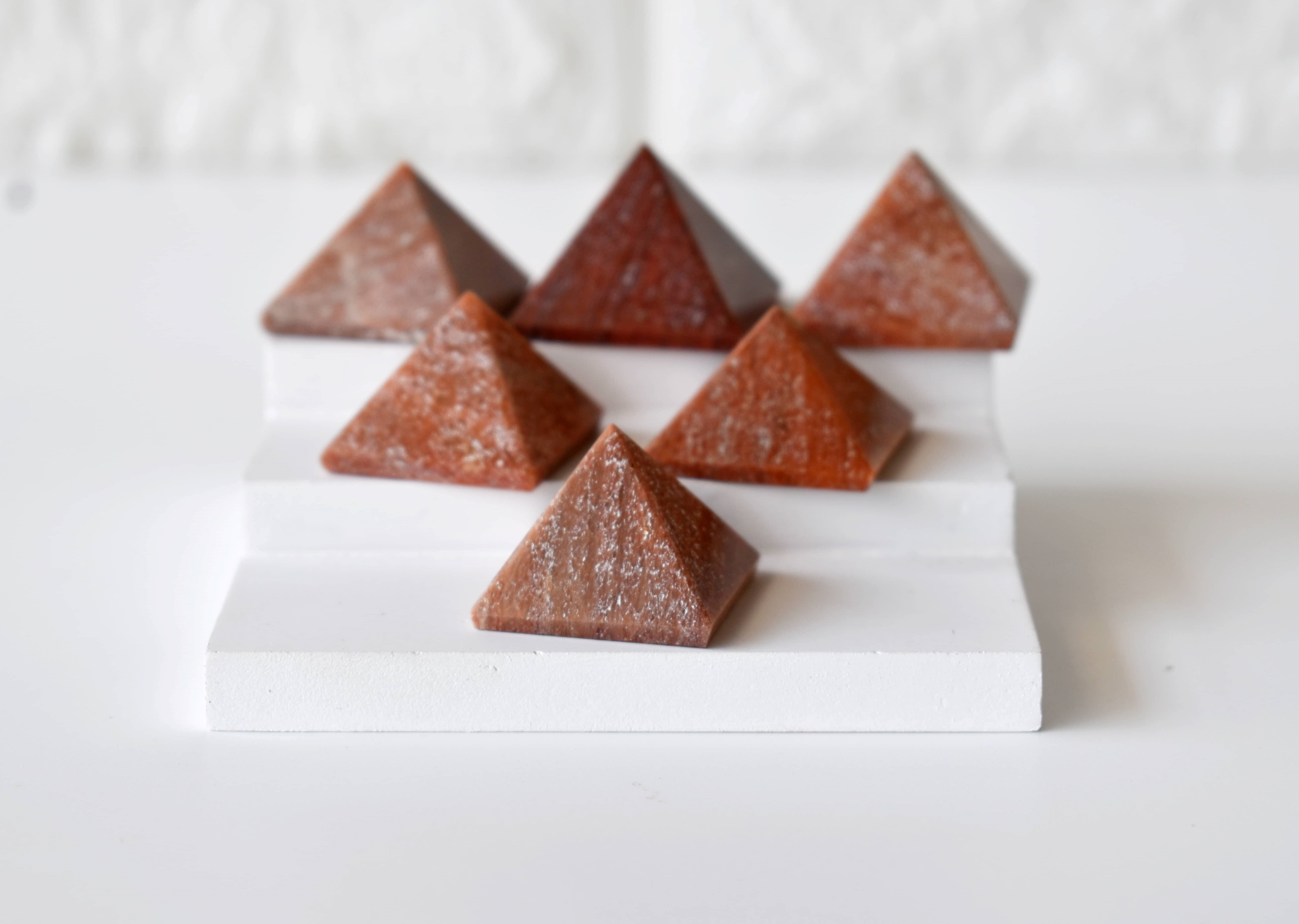 Brown Orange Aventurine Crystal Pyramids