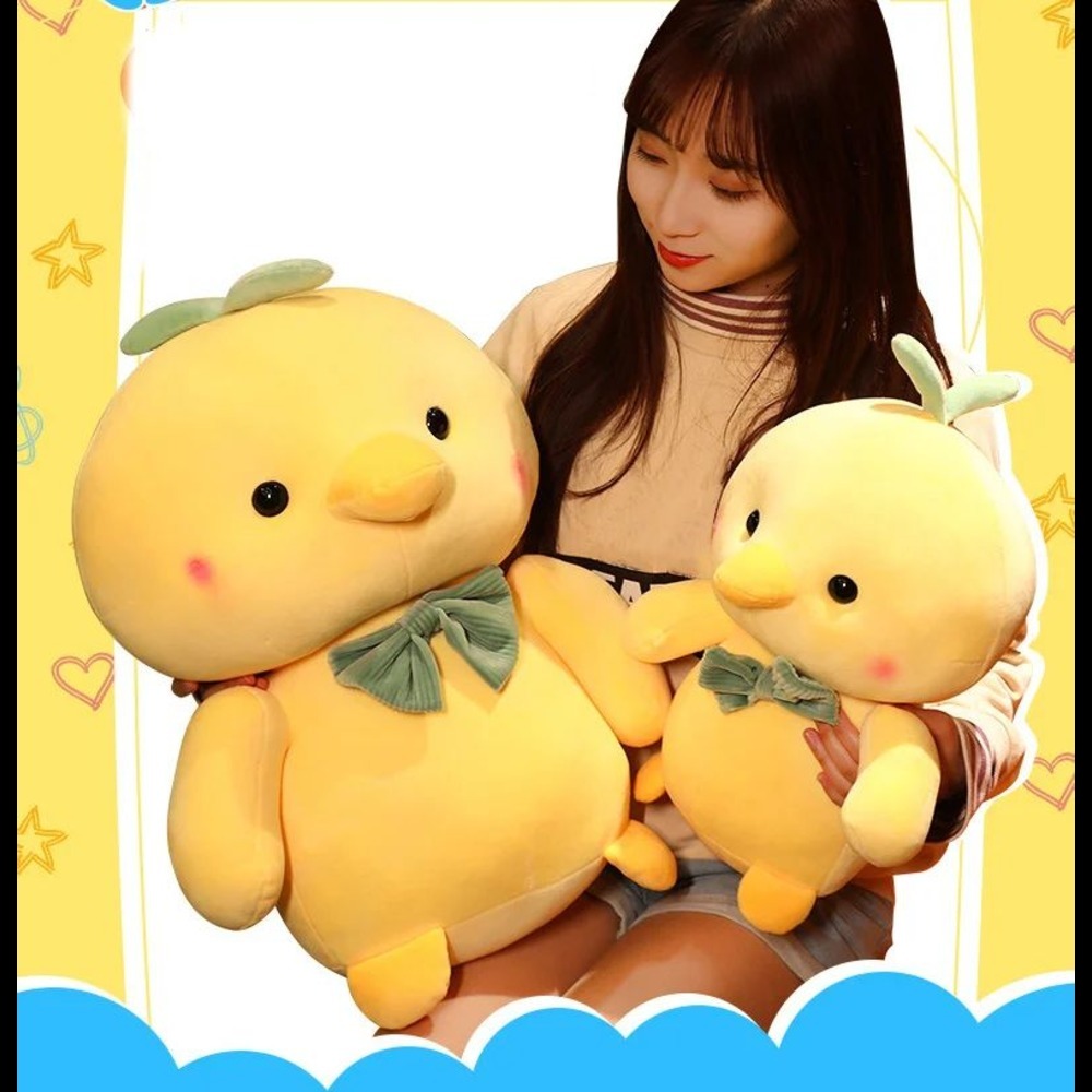 Bow Duck Soft Toy - Color: Yellow