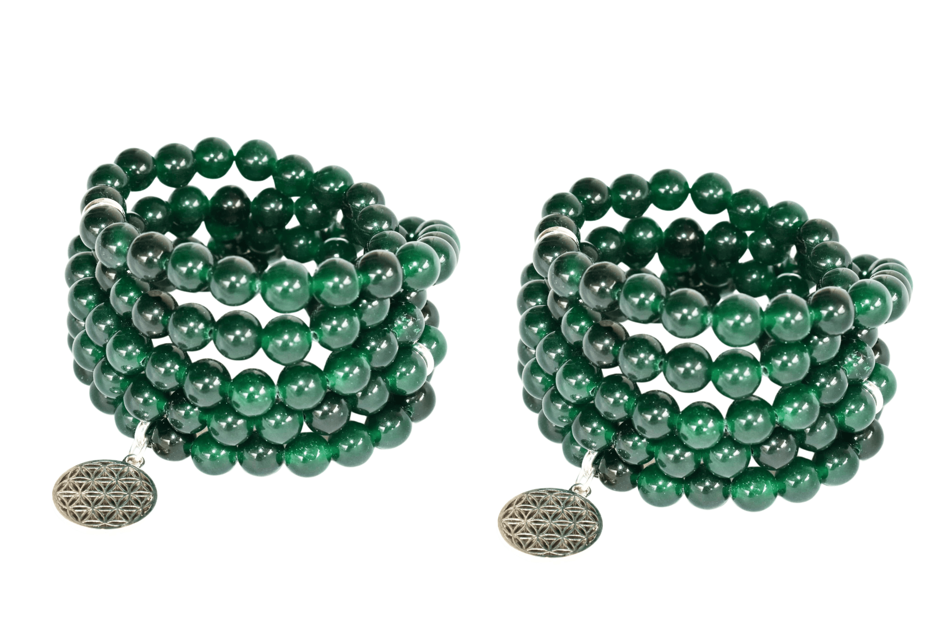 Durable 108 Prayer Beads Necklace Green Jade Beads Mala