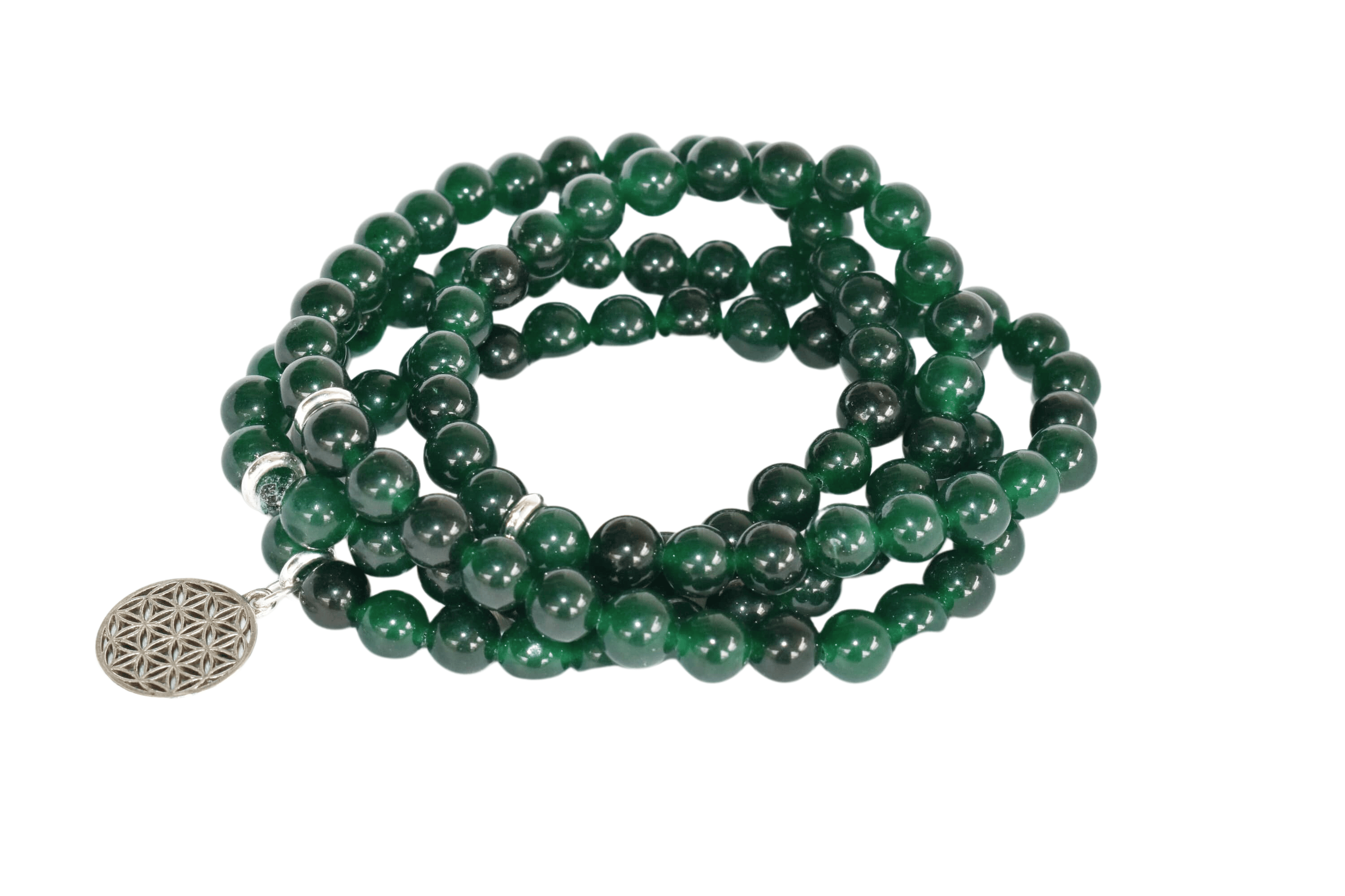 Durable 108 Prayer Beads Necklace Green Jade Beads Mala