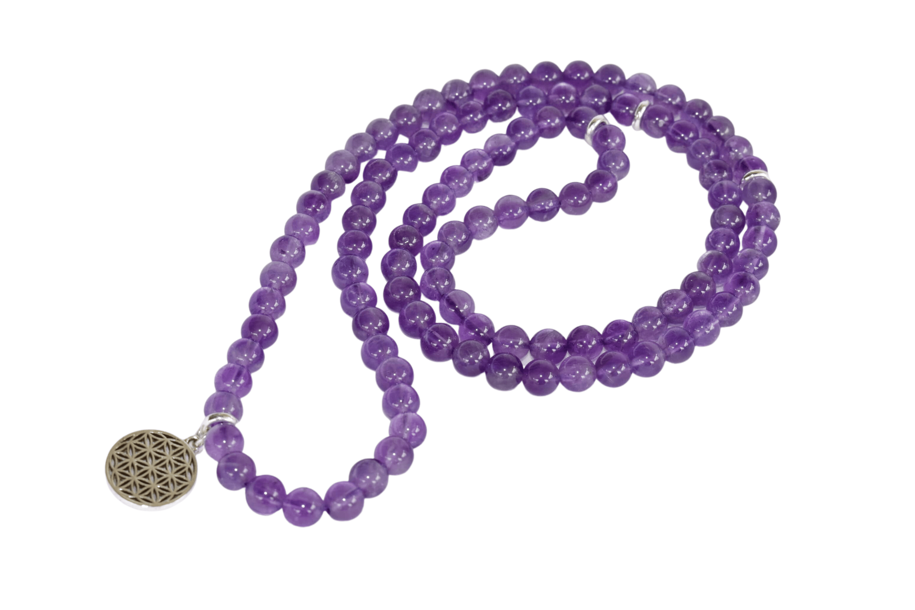 Purple Amethyst Beads Mala Bracelet