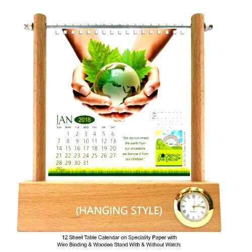 Hanging Style Table Calendar - High-quality Wooden Material, Various Sizes Available, Natural Wooden Color - Perfect For Office Promotion And Date Tracking