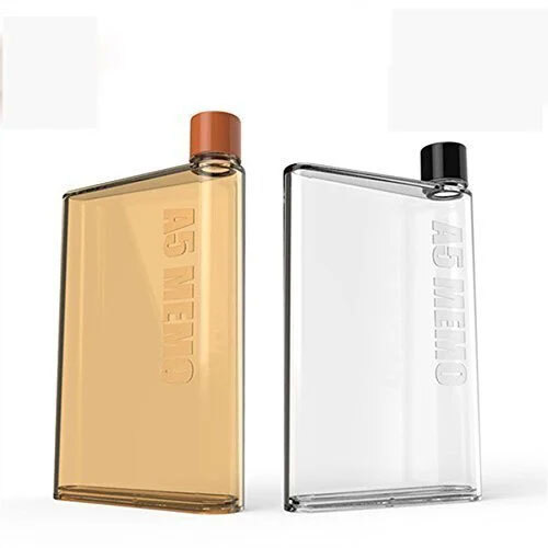 Notebook Style Slim Water Bottle - Plastic A5 Size, Multicolour, Square Shape | 1 Year Warranty, Hot Stamping Surface Handling
