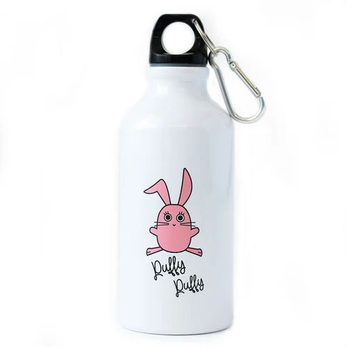 Aluminium Metal Sport Water Bottle With Silicon Carry Strap - 600ml Capacity , Black Color, Round Shape, 1-year Warranty