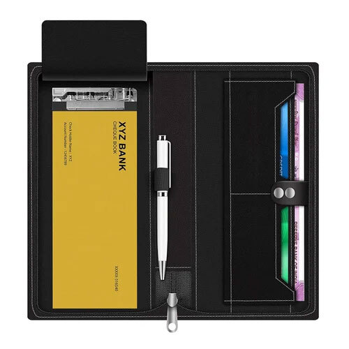 Brown Promotional Cheque Book Holder Customized Cheque Book Holder