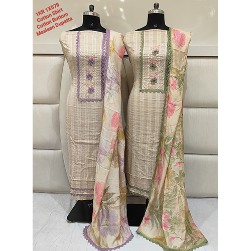 Ladies Cotton Suit - High-Quality Cotton Material, Customized Size, Stylish Printed Pattern, Washable and Available in Multiple Colors