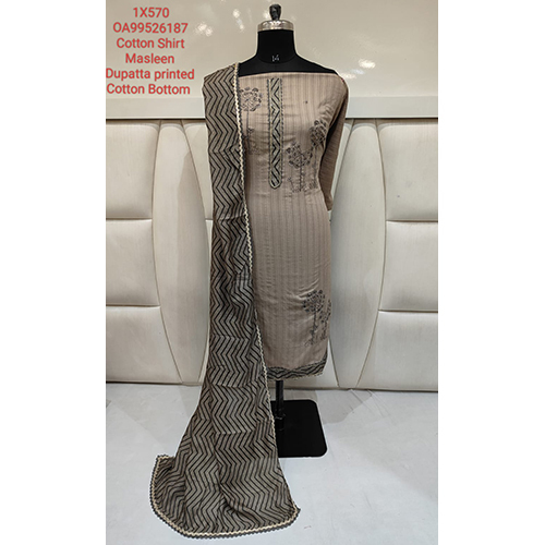 Different Available Cotton Suit With Masleen Dupatta