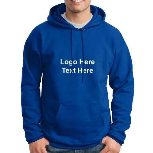 Promotional Customized Sweatshirt With Kangaroo Pocket - Cotton Blend, Customized Size, Yellow Color, Long Sleeves | 1-year Warranty