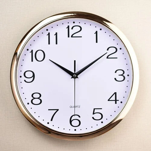 Promotional Corporate Wall Clock - Plastic & Stainless Steel, 12 Inch Round Design For Corporate Gifts