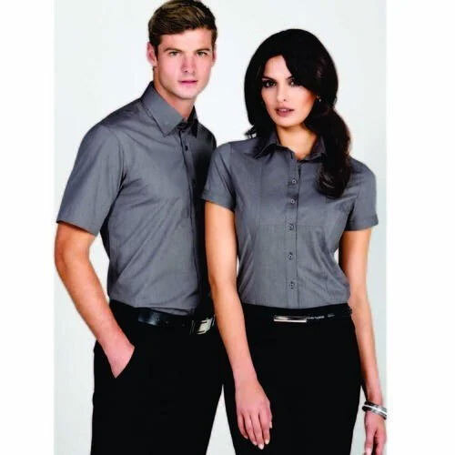 Corporate Uniforms - Cotton Unisex Shirt, Customized Logo Design, Short Sleeves For Adults, O-neck Style