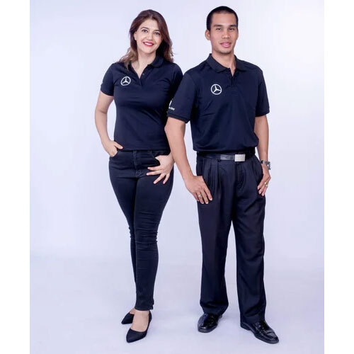 Corporate Uniforms - Cotton Unisex Shirt, Customized Logo Design, Short Sleeves For Adults, O-neck Style
