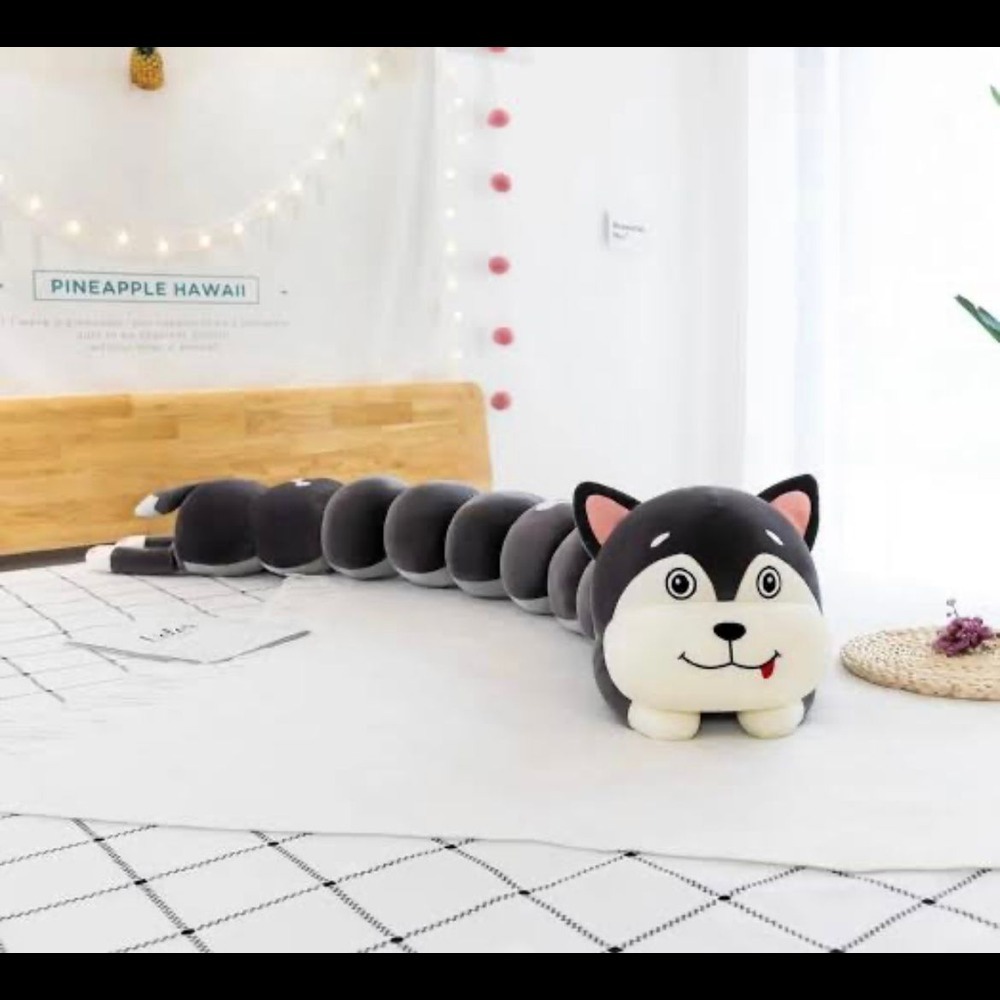 Caterpillar Soft Toy - Premium Super Soft Fabric, 120cm Size | Flexible Design In Husky Dog, Lion, And Rabbit Shapes