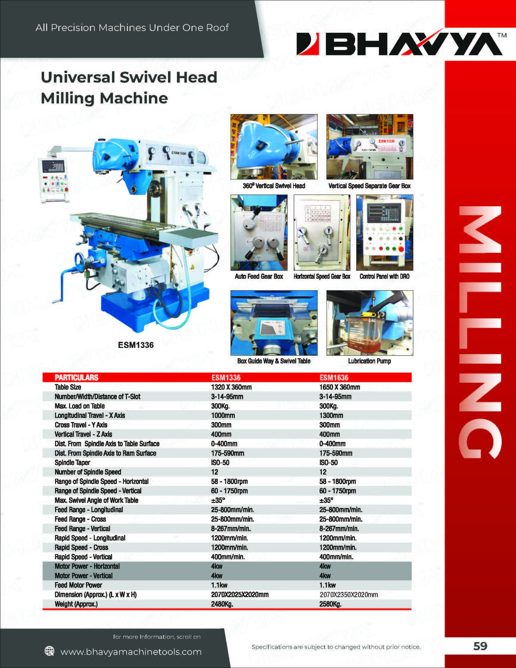 White And Blue Universal Swivel Head Milling Machine