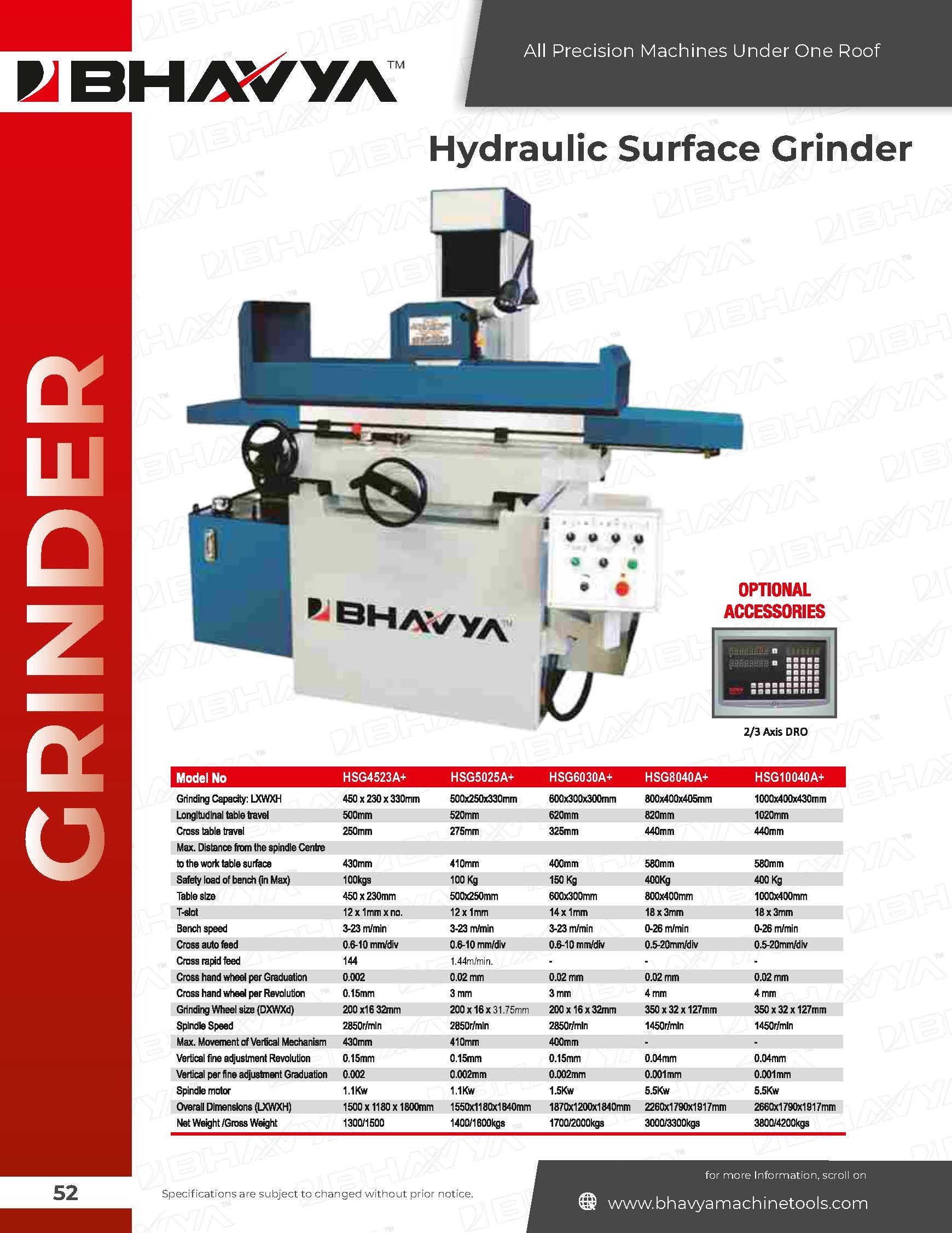 White And Blue Hydraulic Surface Grinding Machine