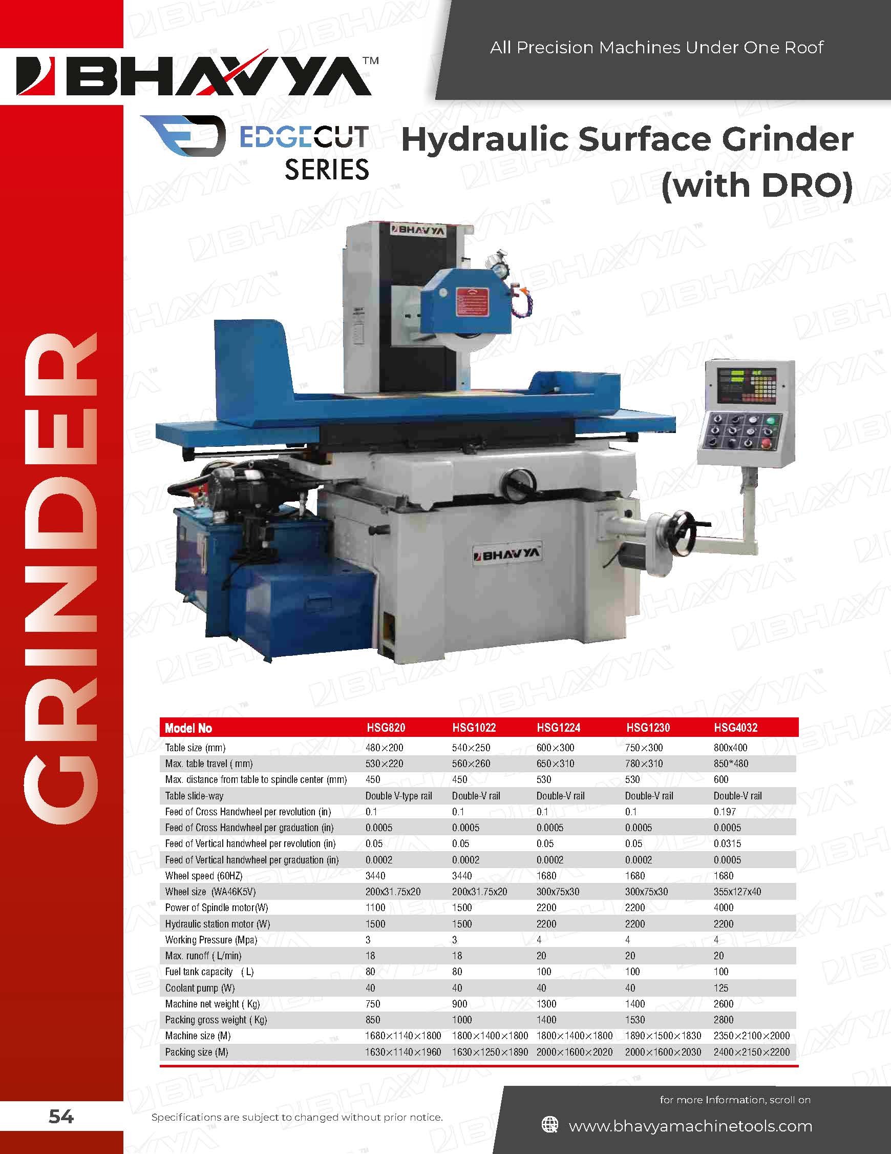 White And Blue Hydraulic Surface Grinding Machine