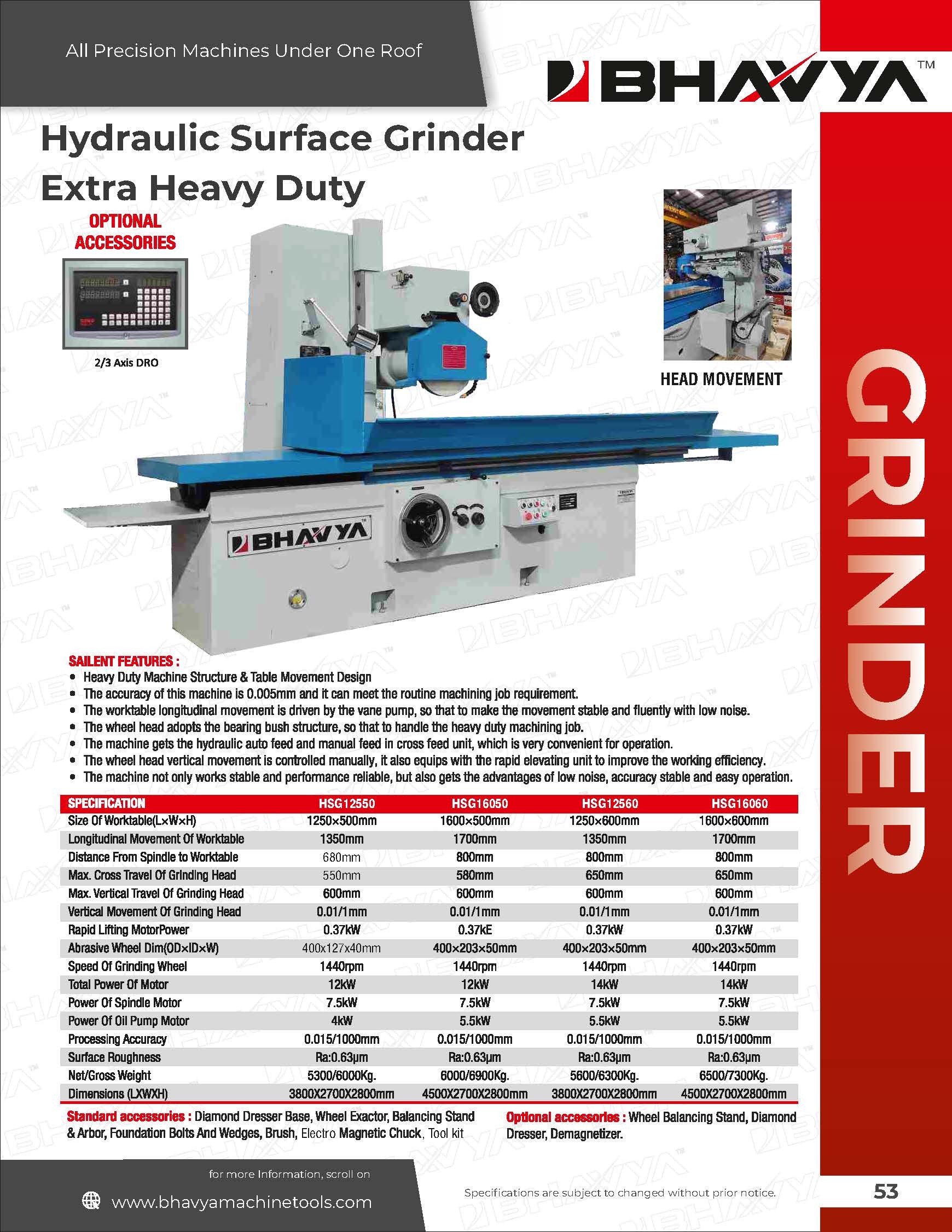 White And Blue Hydraulic Surface Grinding Machine