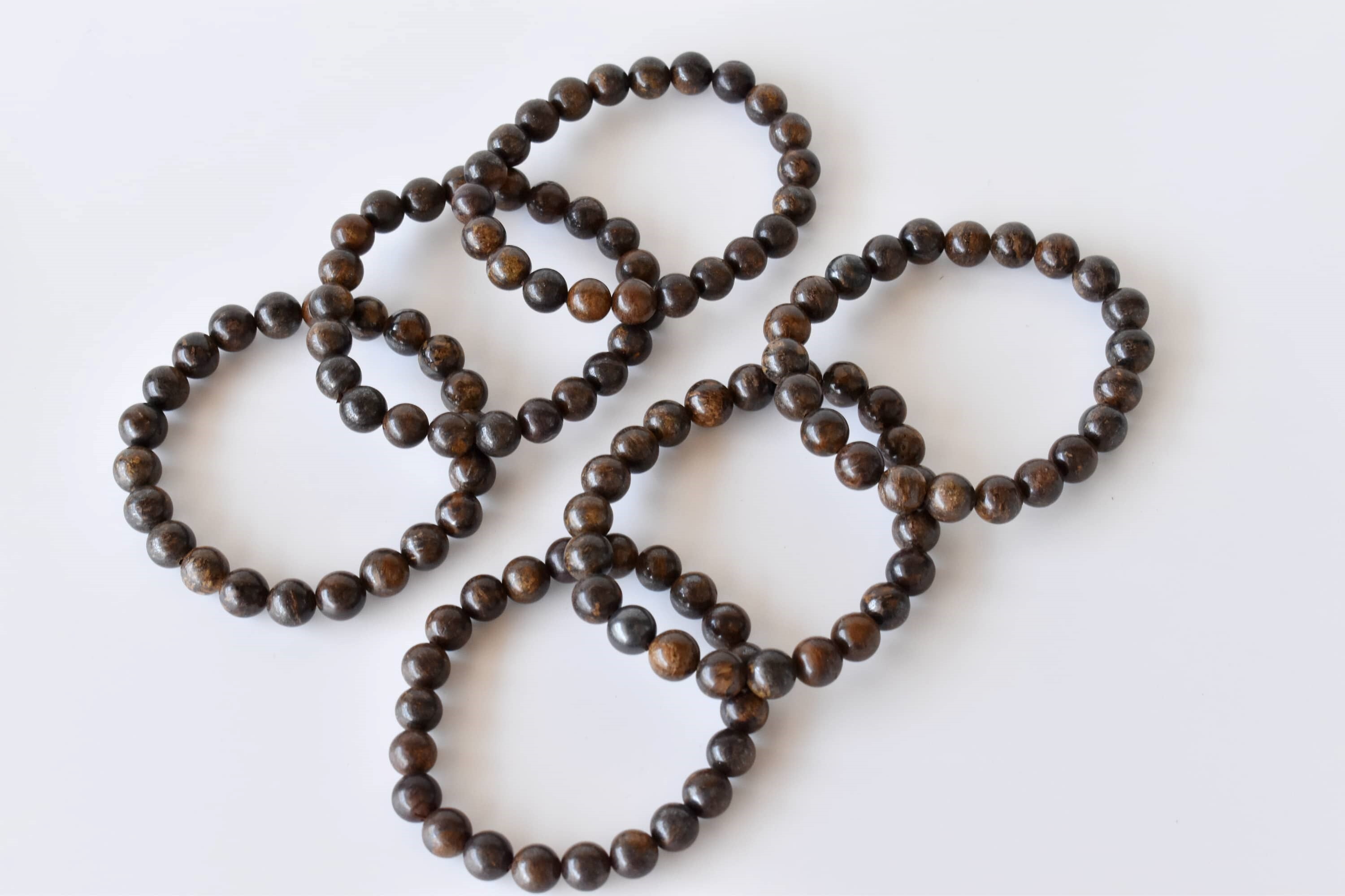 Bronzite Bracelet - 7-7.5 Inches, Brown Natural Gemstones, 22 Grams Beaded Jewelry