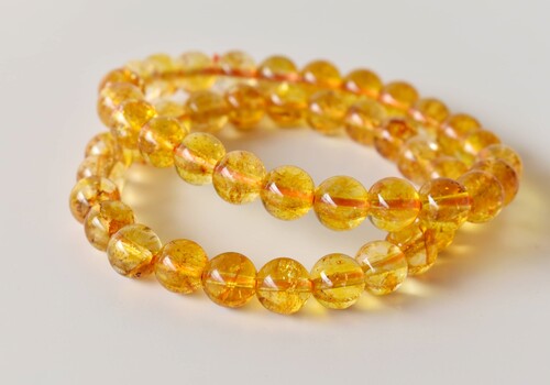 Citrine Heated Crystal Bracelet, Beaded Gemstone Bracelet