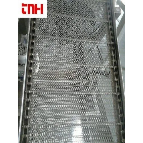 SS Conveyor Belt - Stainless Steel, Troughed Design, Heat Resistant | Durable for Industrial Food Processing with Warranty