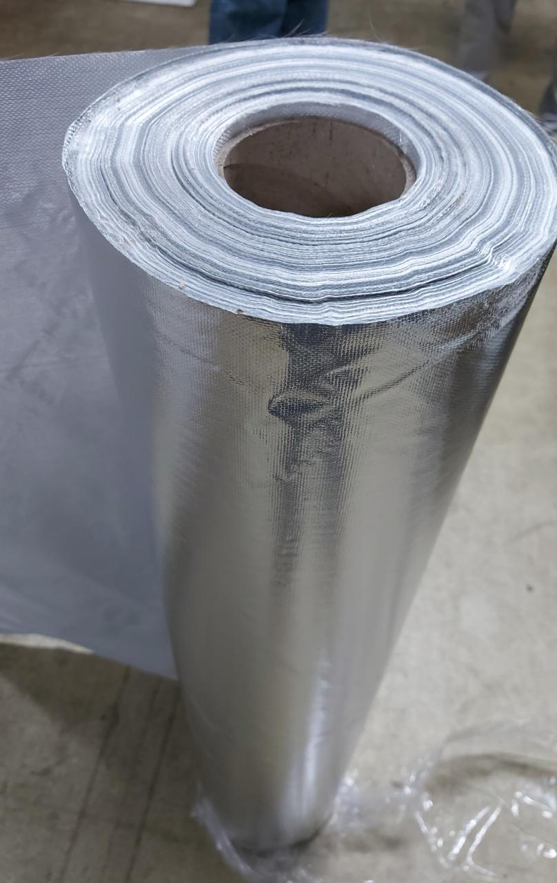 Aluminize Coated Fiberglass Fabric - 1m X 50m Silver Color Excellent Heat Resistance And Durability