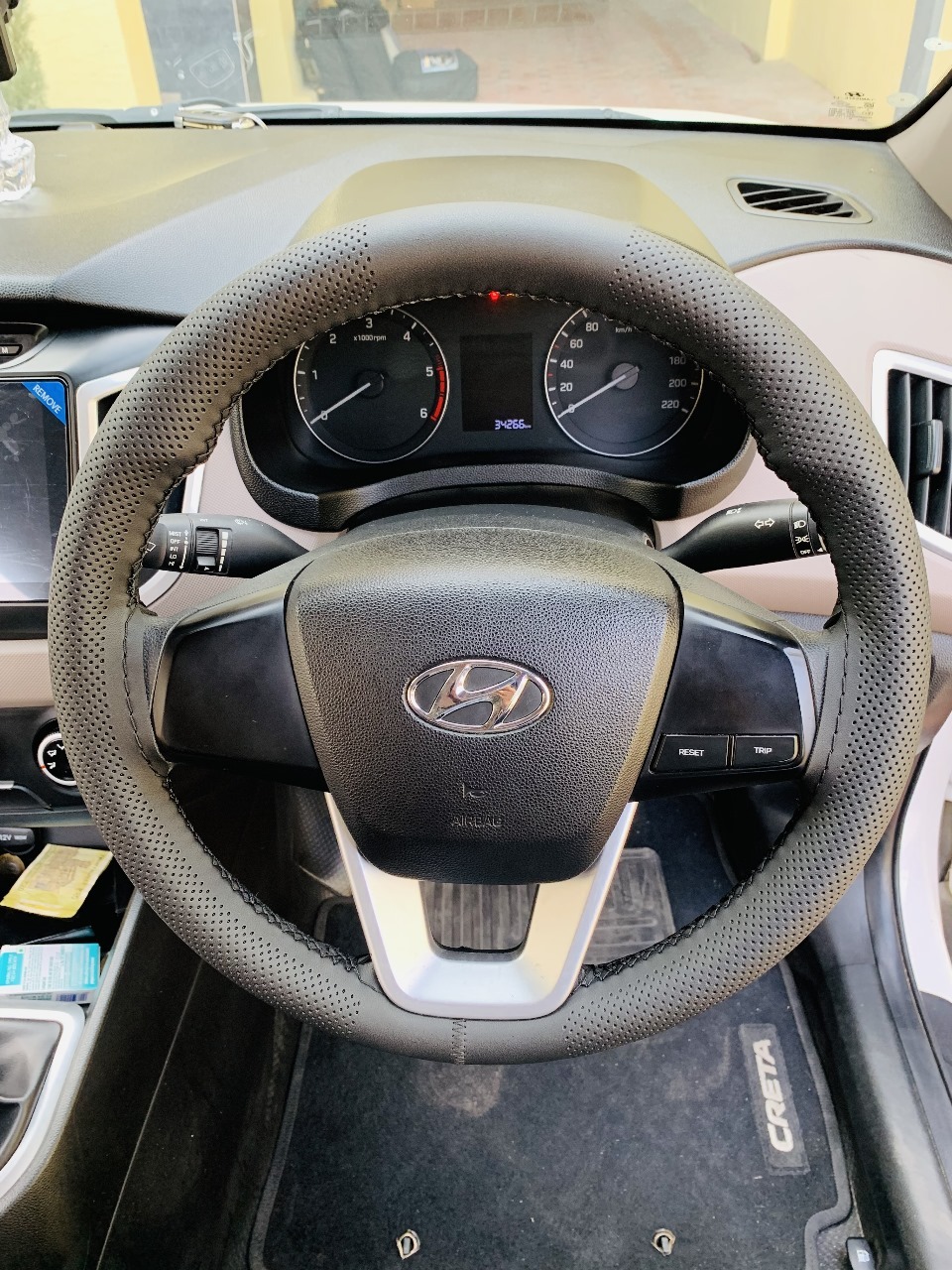 Leather Steering Wheel Cover - Premium Quality Leather, Elegant Design | Durable, Comfortable Grip, Uv And Wear Resistant, Easy Maintenance