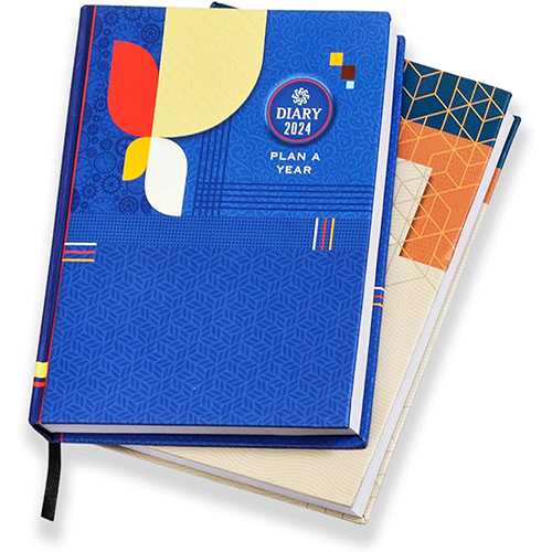 Printed Diaries - Paper & Cardboard, A5 Size, Blue Color | Full Color Printing, 100-300 Pages For Daily Scheduling, Note Taking & Project Management