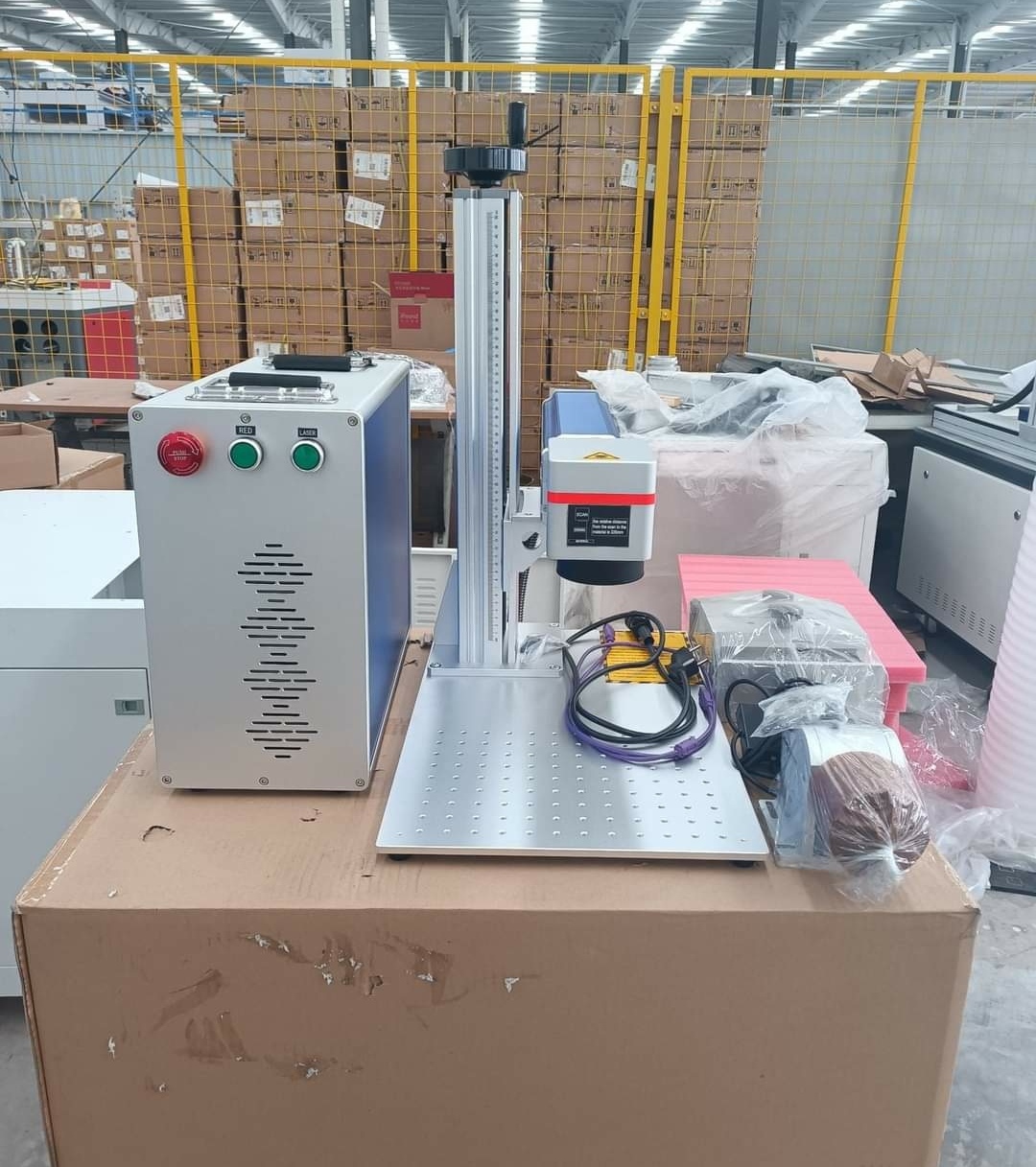 50 Watt Metal Laser Engraving Machine - Color: Grey/white