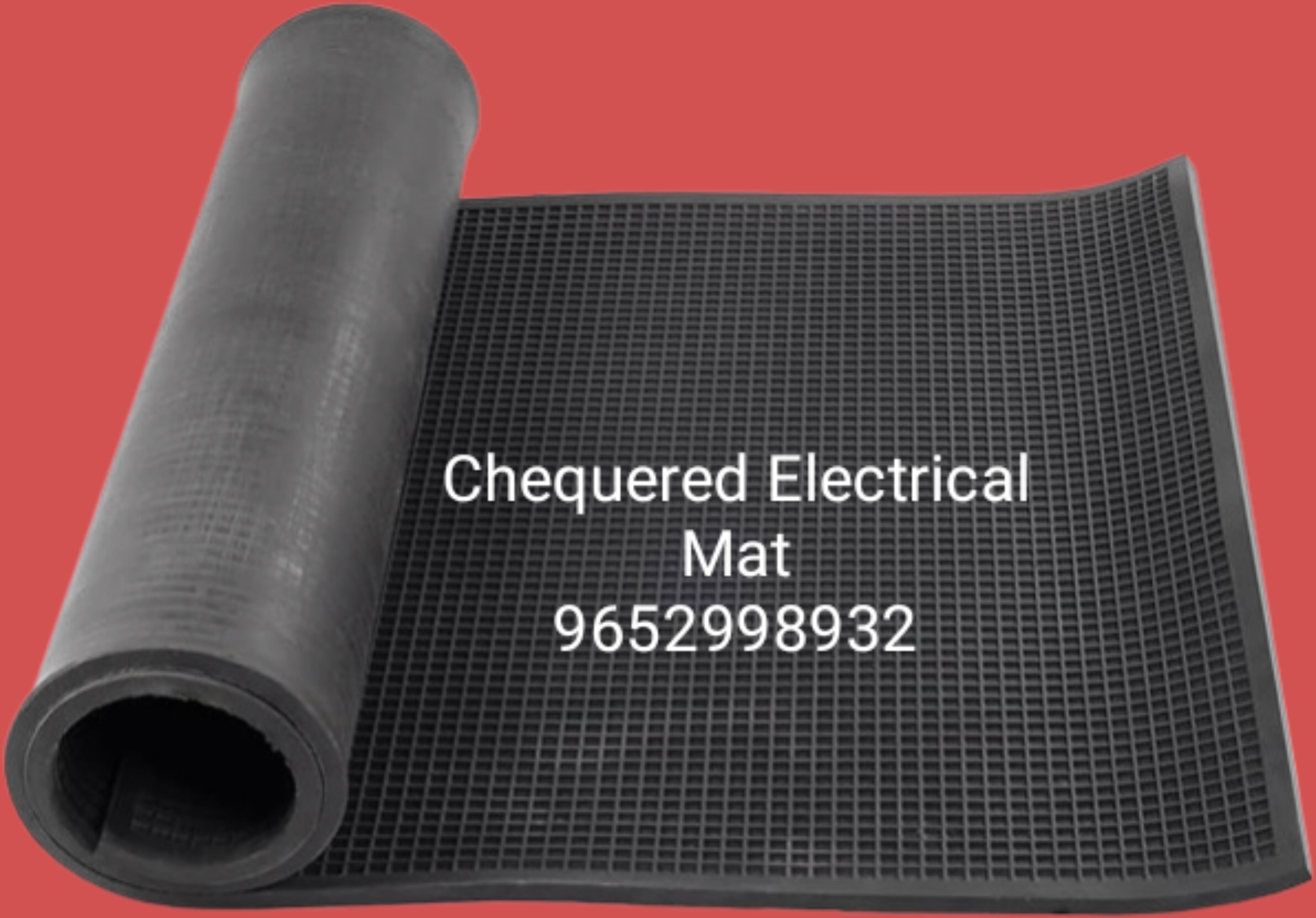 Checkered Rubber Sheet - Color: Black