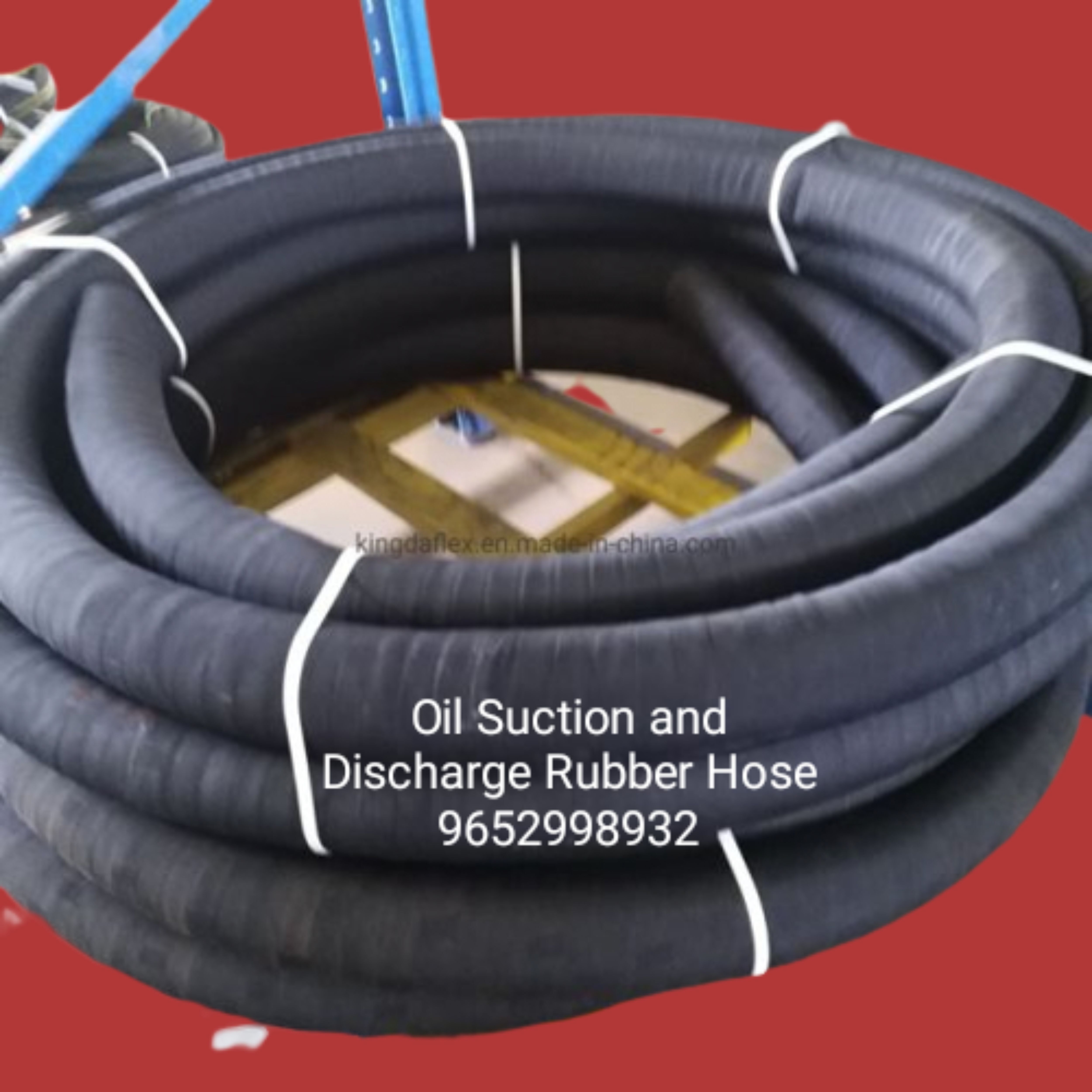 Oil Suction Rubber Hose - Rubber, 4 Inch, Black, 15 Meter Length | 10 Bar Pressure, Wire And Textile Reinforcement, High Flexibility And Vacuum Resistance, Chemical And Corrosion Resistant