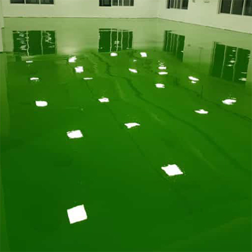 Epoxy Polyurethane Floorings - 1 MM Liquid Coating, Green Color, Customizable Application by Brush/Spray, High Durability for Industrial Use