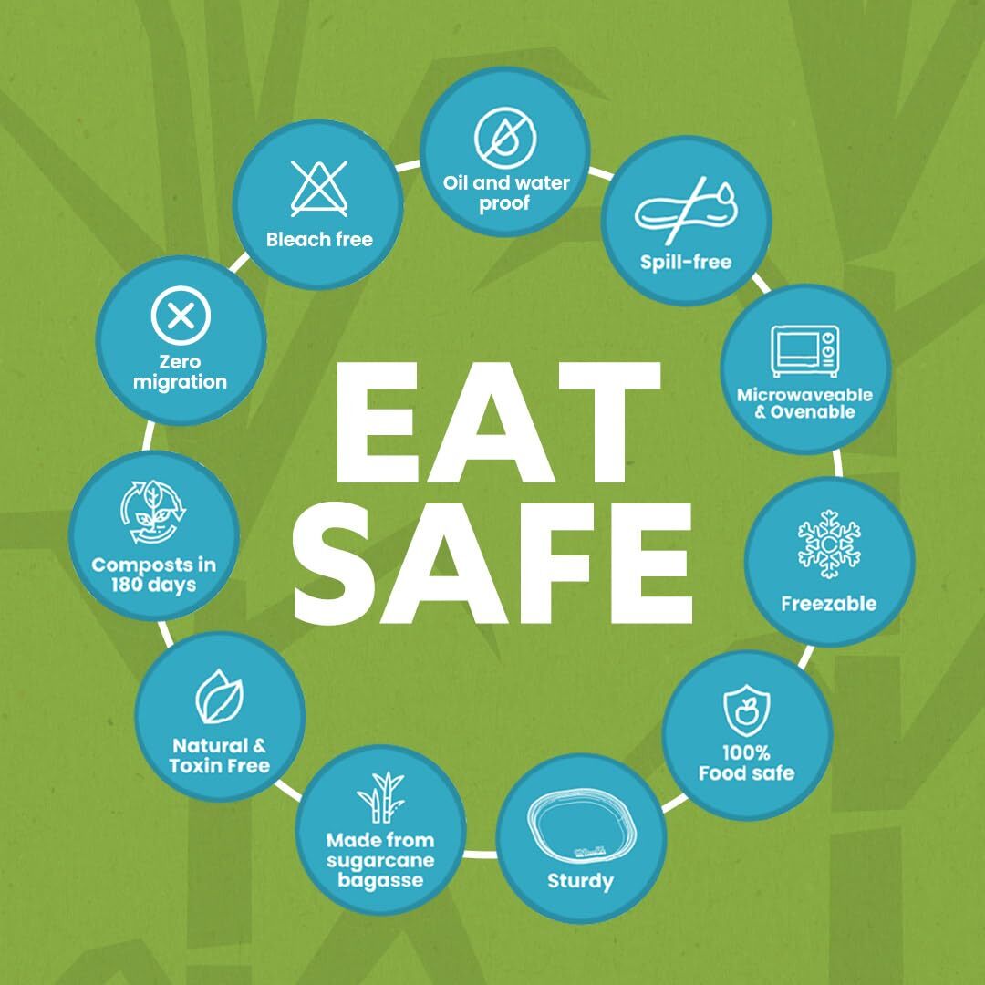 180ml Biodegradable Sugarcane Bagasse Disposable Bowls - Material: Bagasse , Color: Brown , 100% Compostable, Leak Proof, Hygienic Design