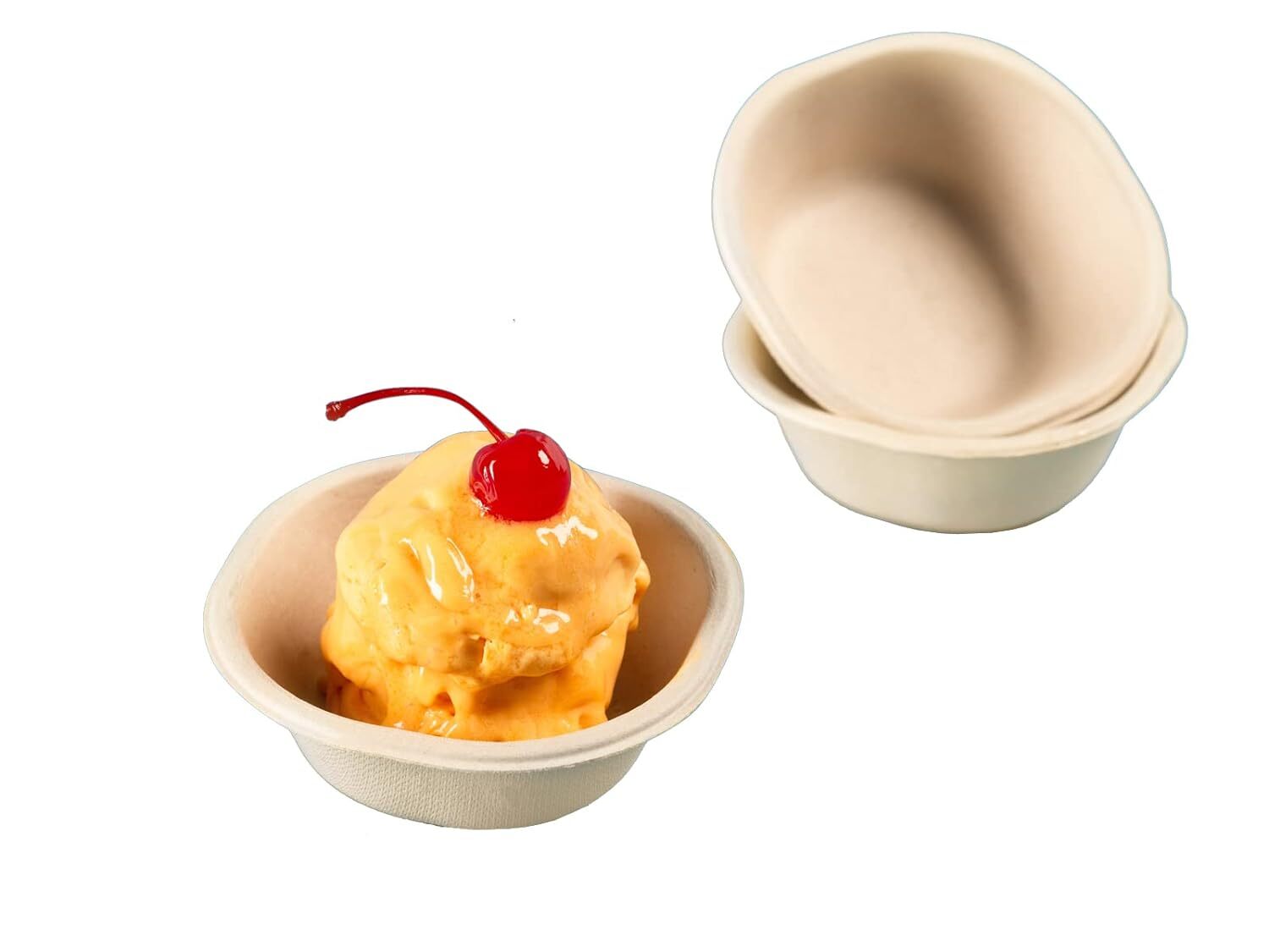 180ml Biodegradable Sugarcane Bagasse Disposable Bowls - Material: Bagasse , Color: Brown , 100% Compostable, Leak Proof, Hygienic Design