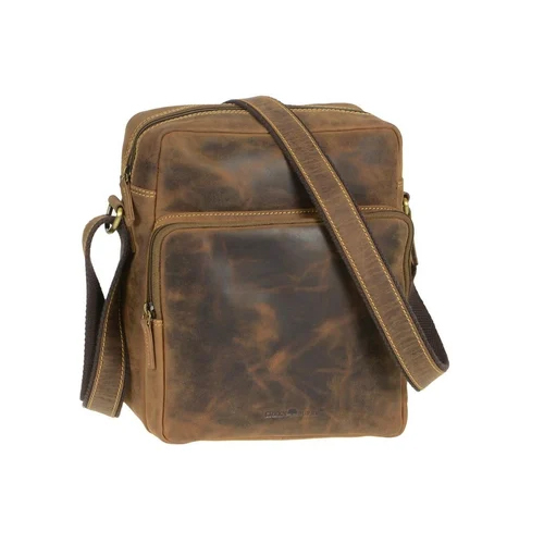 10 Inch Genuine Leather Sling Bags - Color: Dark Brown
